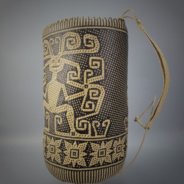 Rare Borneo Dayak Rattan Anjat with Figurative Design - Image 4