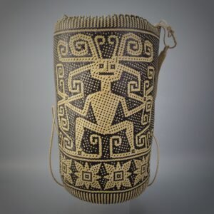 Rare Borneo Dayak Rattan Anjat with Figurative Design