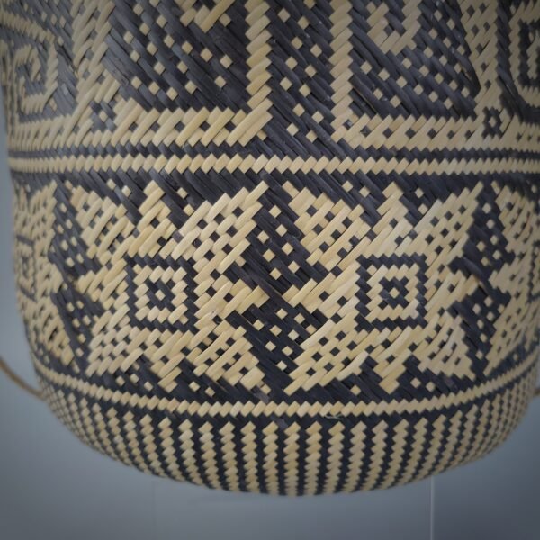 Rare Borneo Dayak Rattan Anjat with Figurative Design - Image 8