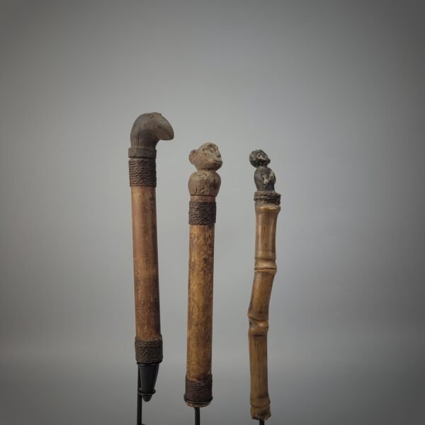 3 Borneo Dayak Bamboo Medicine Container - Image 2