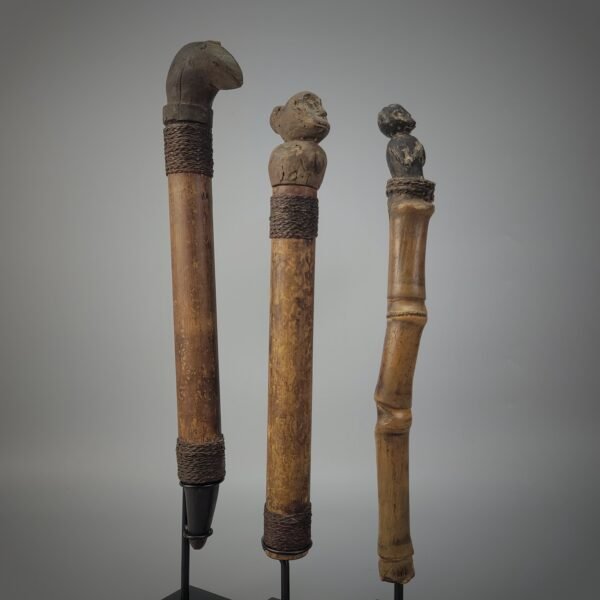 3 Borneo Dayak Bamboo Medicine Container - Image 12