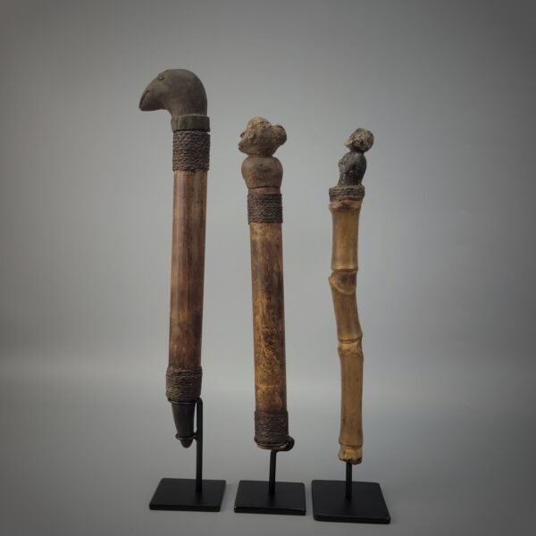 3 Borneo Dayak Bamboo Medicine Container - Image 8