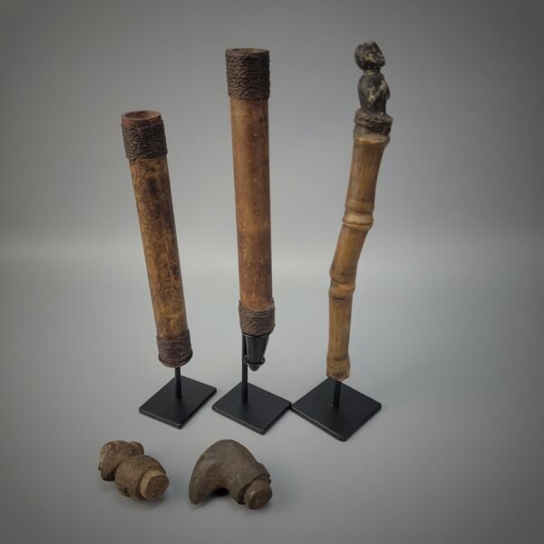 3 Borneo Dayak Bamboo Medicine Container - Image 3