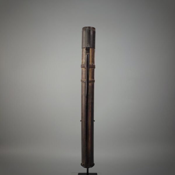 Old Borneo Dayak Bamboo Quiver With Carved Hornbill Holder - Image 5