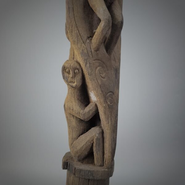 Old Borneo Dayak Iban Ceremonial Sculpture / Totem Pole (Belian) - Image 6