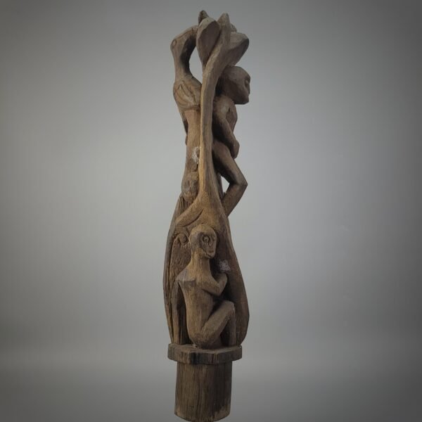 Old Borneo Dayak Iban Ceremonial Sculpture / Totem Pole (Belian) - Image 13
