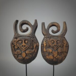 Borneo Dayak Modang Chief  Earring From Wood