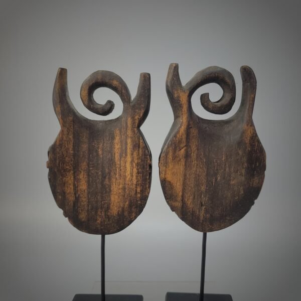 Borneo Dayak Modang Chief  Earring From Wood - Image 4