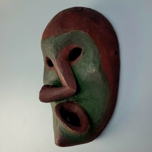 Dayak Bidayuh Healing Mask With Green and Red Feature