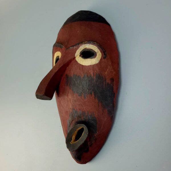 Unusual Dayak Bidayuh Healing Mask With Slanted Nose - Image 3