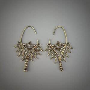 Old Small Gilded Silver Maluku Filigree Earrings