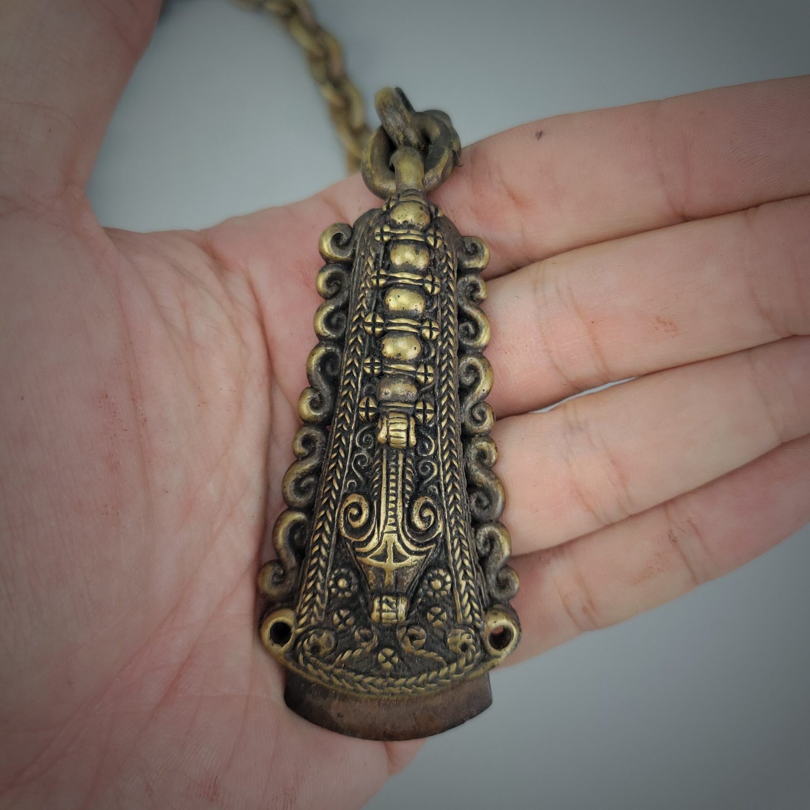 Brass Batak Fire Starter Amulet Charm ' Santik ' - Image 6