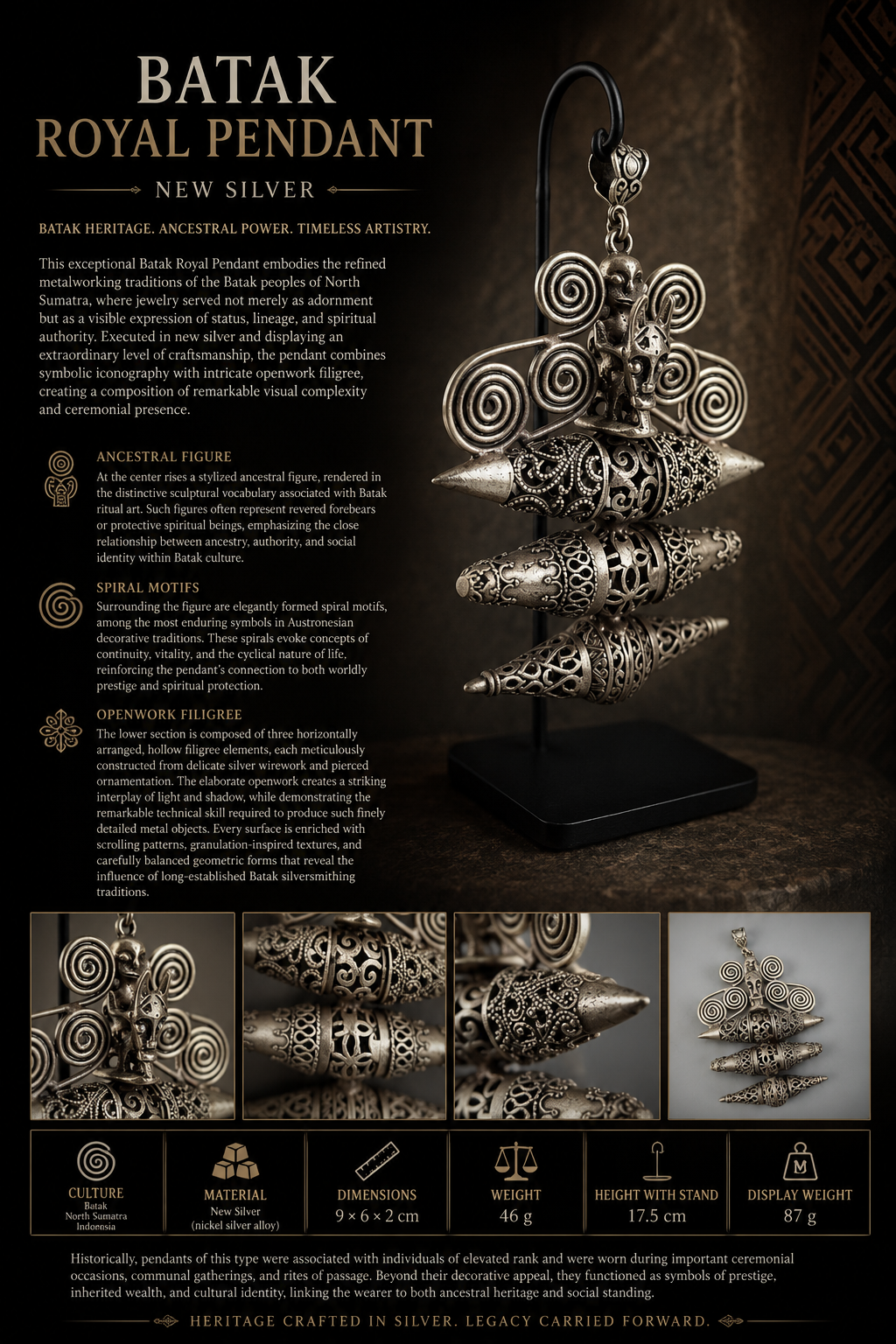 Batak New Silver Royal Pendent - Image 10