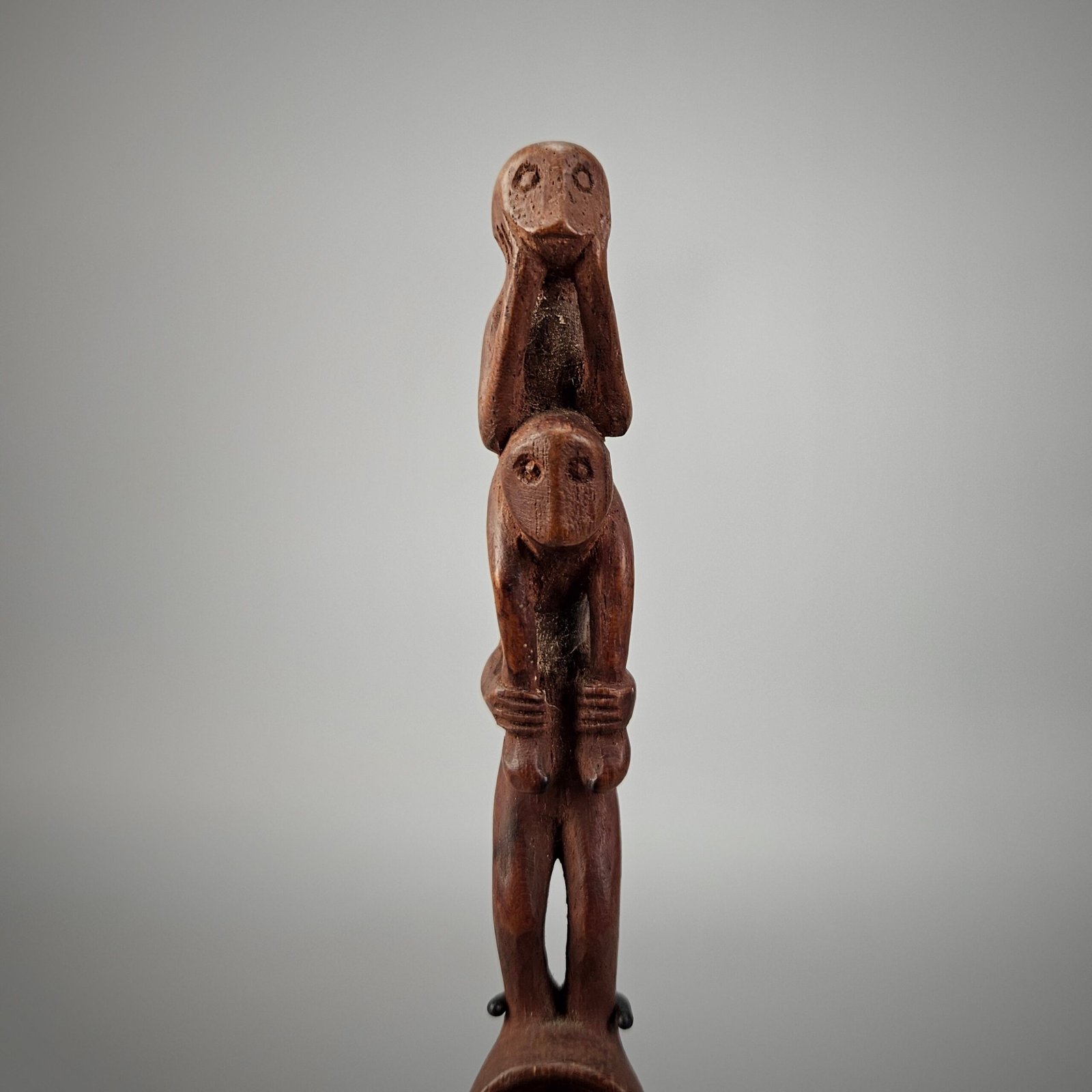 Carved Wooden Honey Spoon with Monkeys from Nusa Tenggara - Image 7