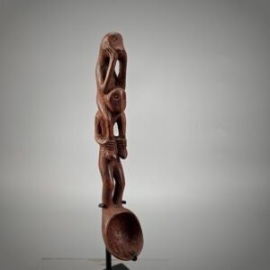 Carved Wooden Honey Spoon with Monkeys from Nusa Tenggara