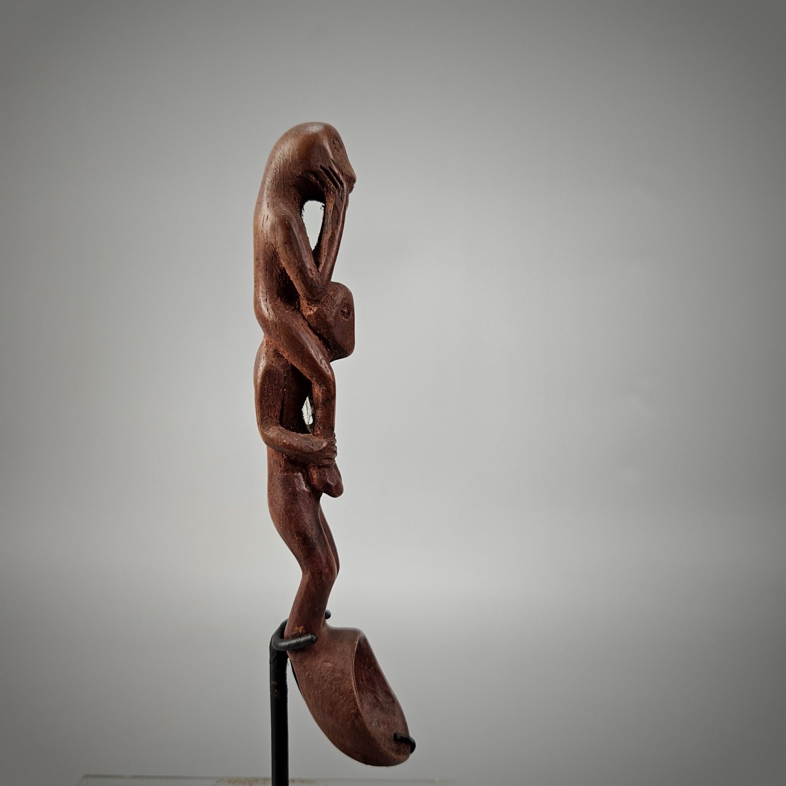 Carved Wooden Honey Spoon with Monkeys from Nusa Tenggara - Image 5