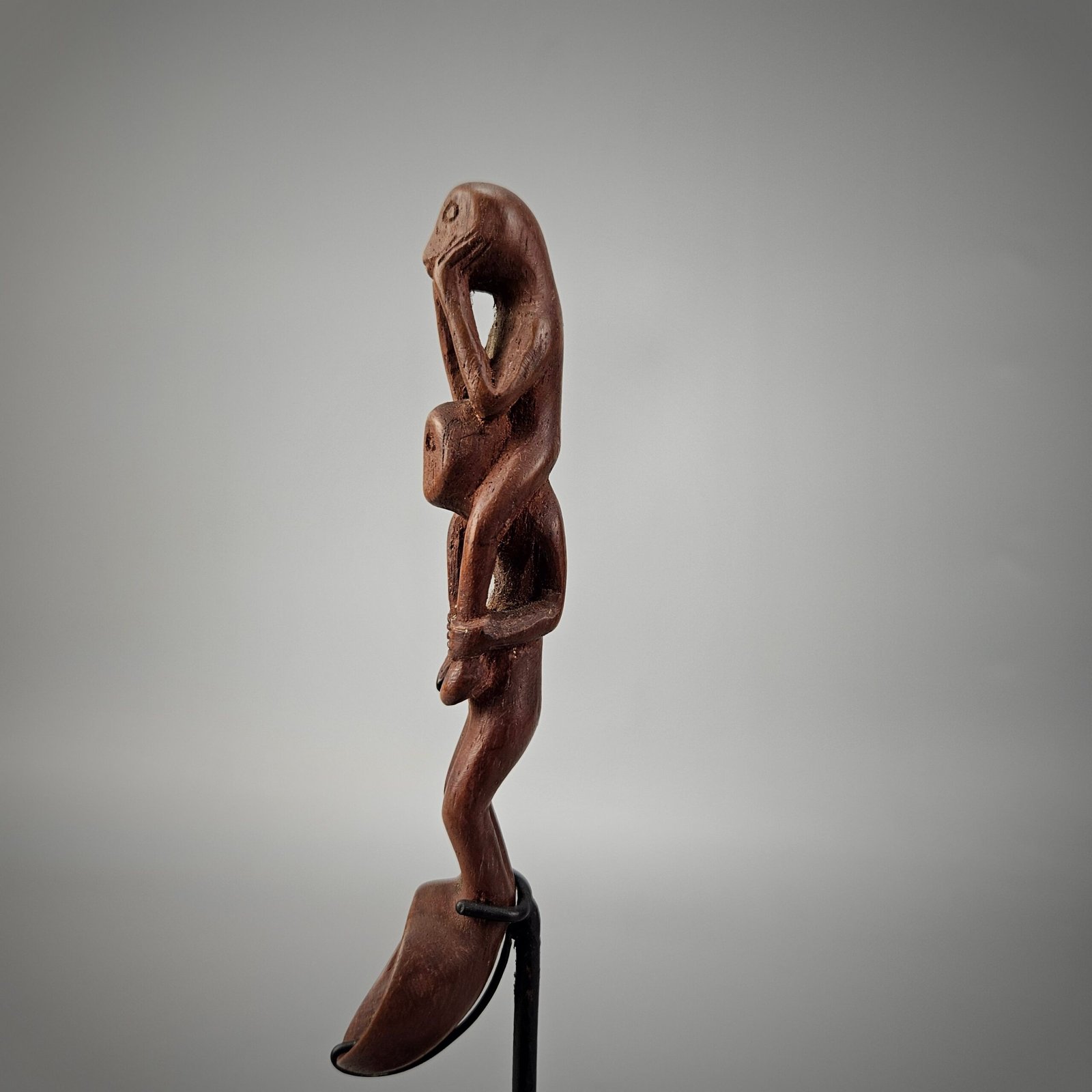 Carved Wooden Honey Spoon with Monkeys from Nusa Tenggara - Image 3