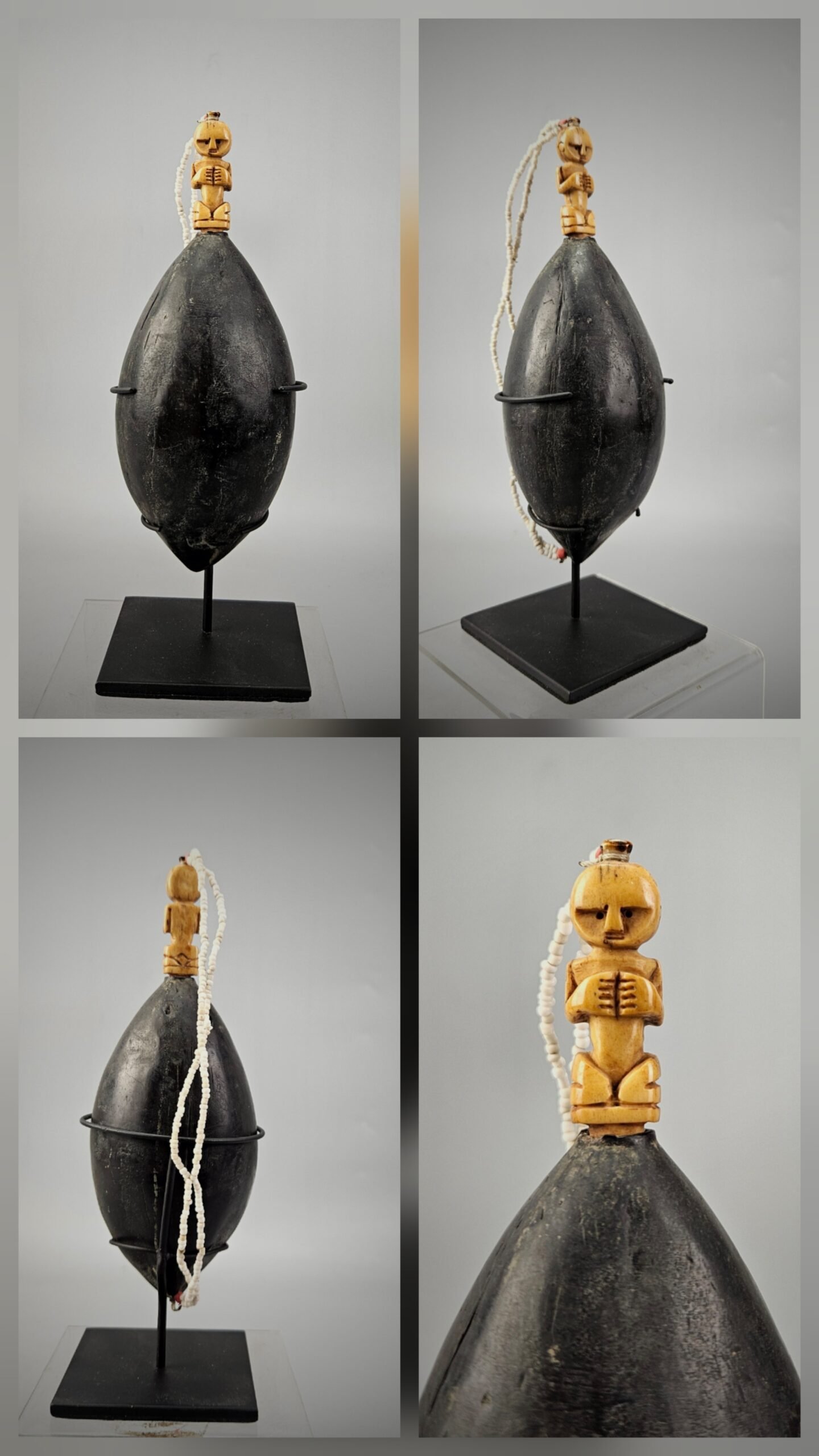 Elixir Bottle Adorn with White Beads from Nusa Tenggara - Image 2