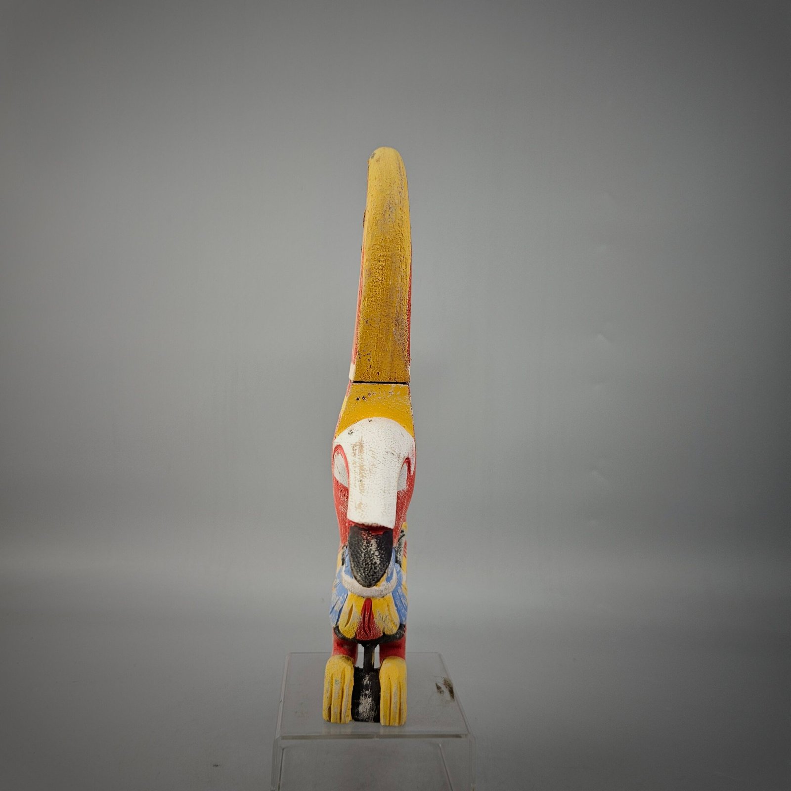 Small Carved Wooden Hornbill in Multicolor - Image 6