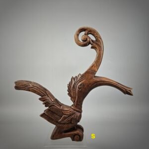 Small Carved Wooden Hornbill in Brown Finish