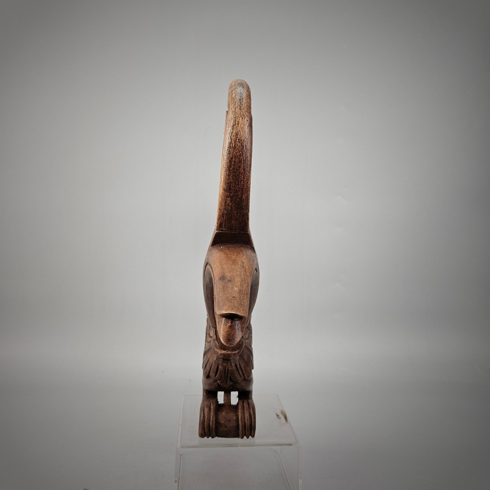 Small Carved Wooden Hornbill in Brown Finish - Image 4