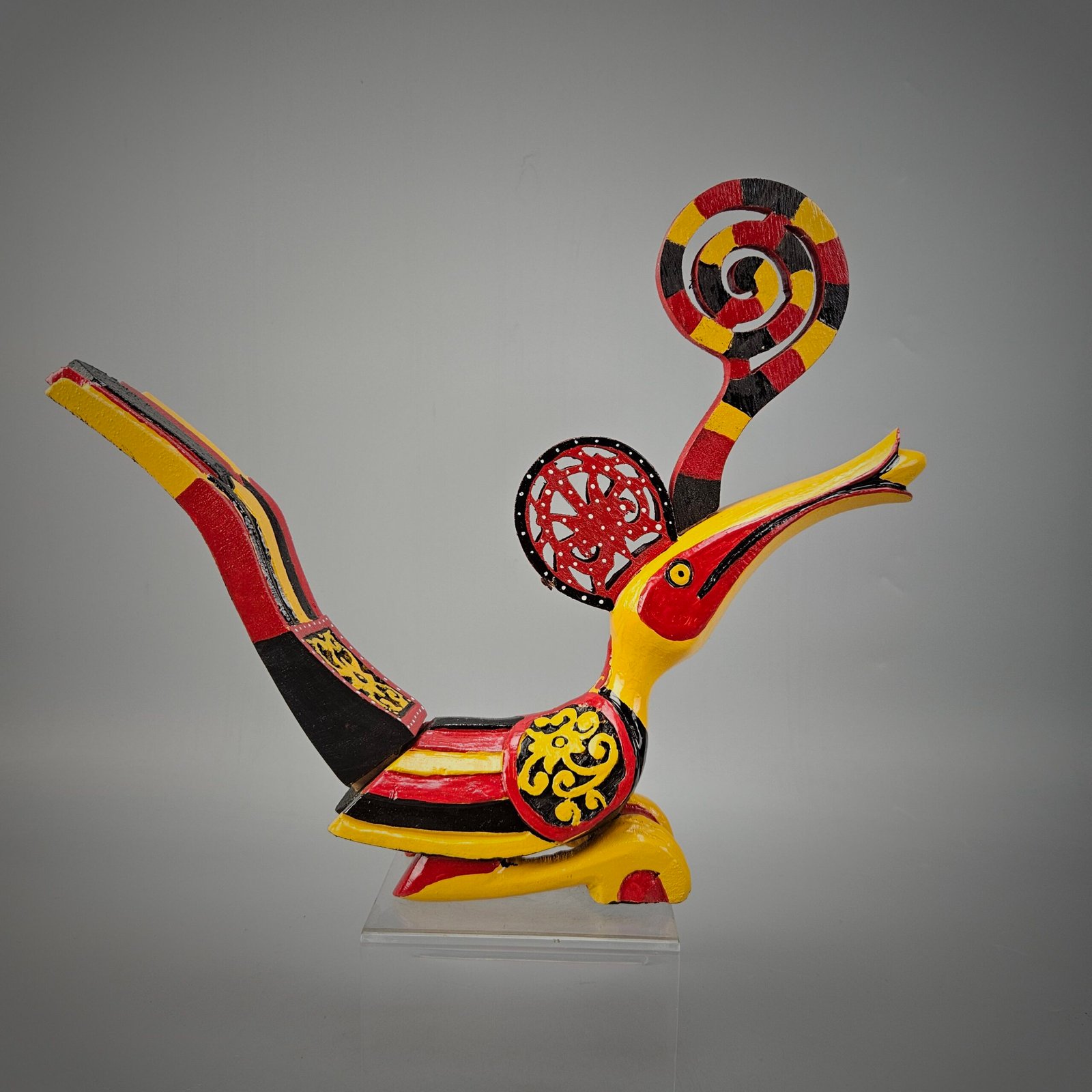 30cm Painted Hornbill Carving - Image 2