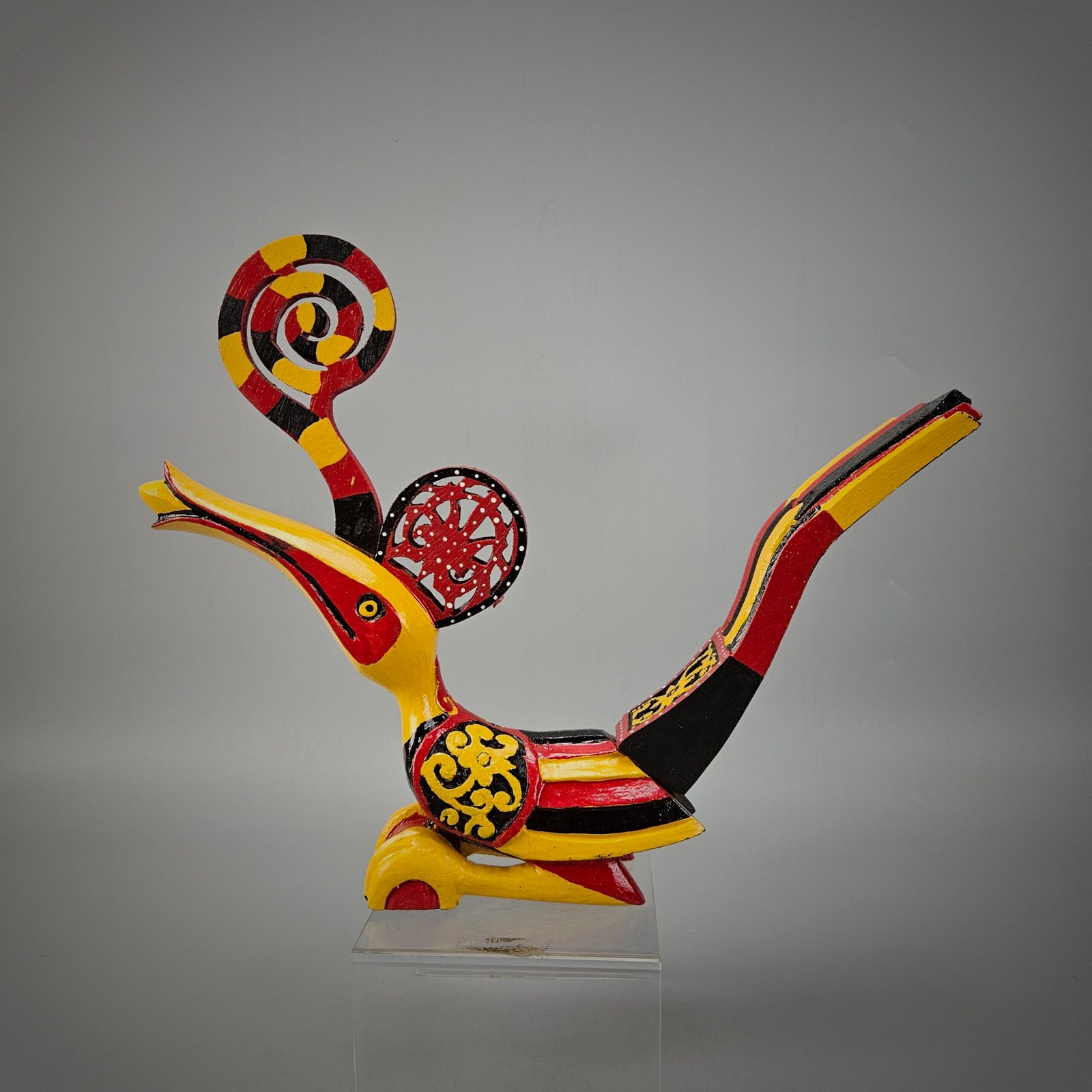 30cm Painted Hornbill Carving - Image 5