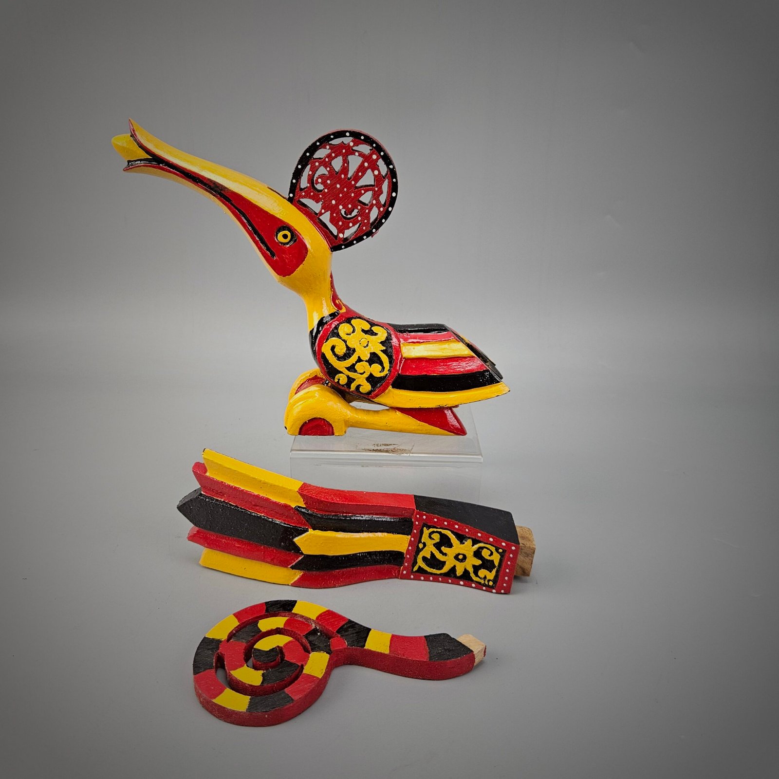 30cm Painted Hornbill Carving - Image 6