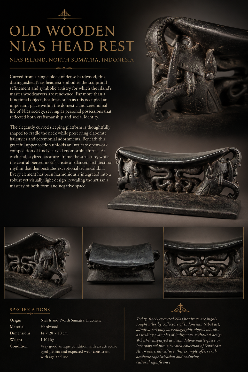 Wooden Nias Head Rest - Image 19